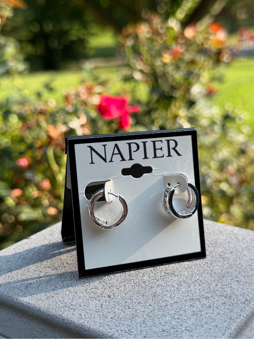 Napier Silver Hoop Earrings
